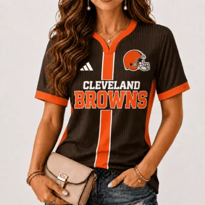 Cleveland Browns | Premium NFL Game Day Women V-Neck Short Sleeve NY