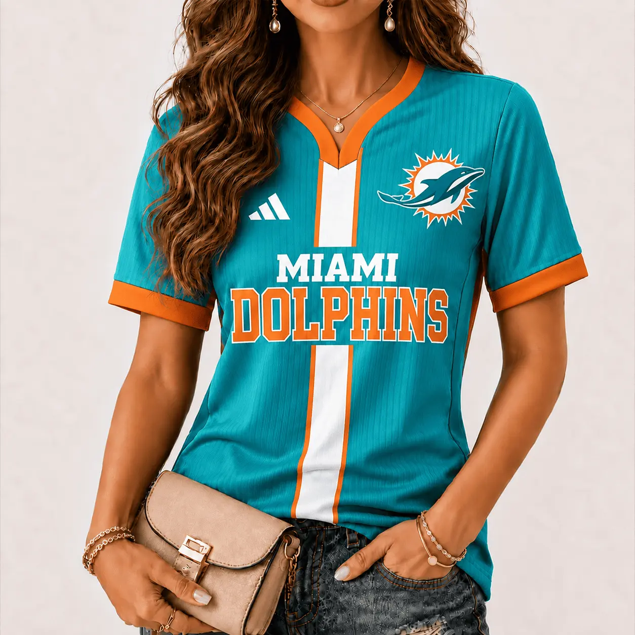 Miami Dolphins | Premium NFL Game Day Women V-Neck Short Sleeve NY