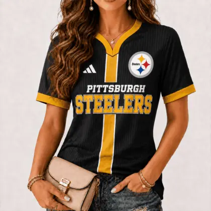 Pittsburgh Steelers | Premium NFL Game Day Women V-Neck Short Sleeve NY