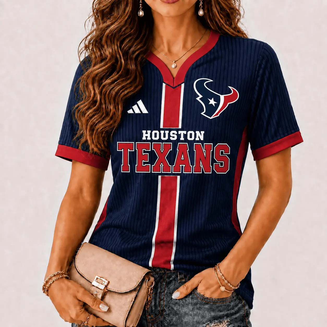 Houston Texans | Premium NFL Game Day Women V-Neck Short Sleeve NY