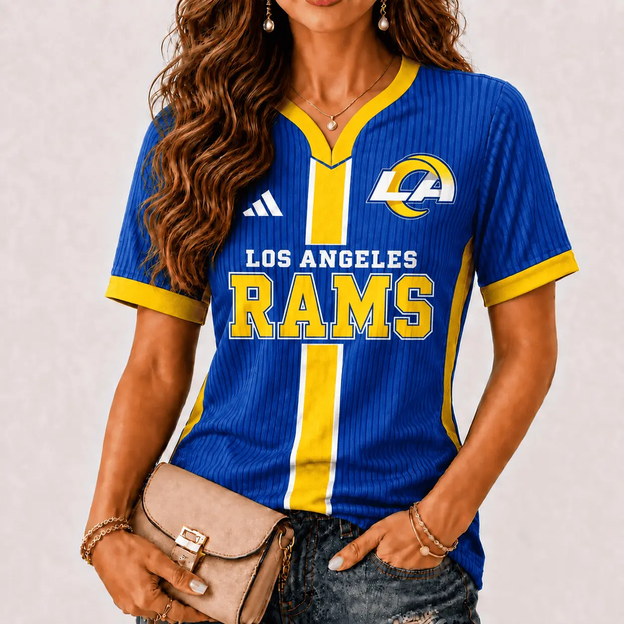 Los Angeles Rams | Premium NFL Game Day Women V-Neck Short Sleeve NY
