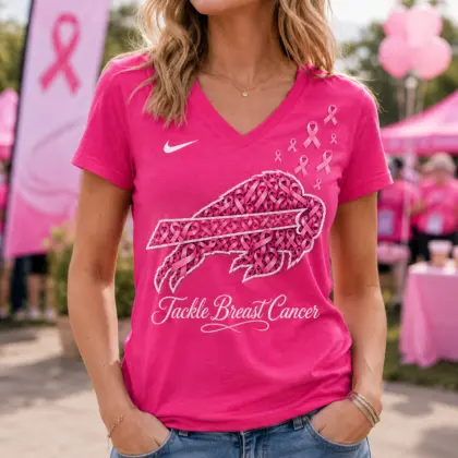 Buffalo Bills | Premium NFL Tackle Breast Cancer V-neck NY