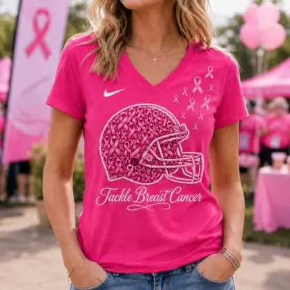 Cleveland Browns | Premium NFL Tackle Breast Cancer V-neck NY