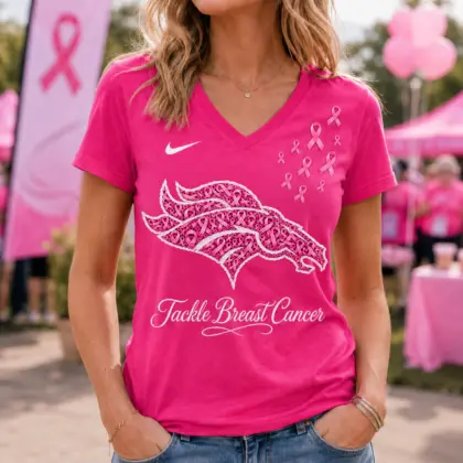 Denver Broncos | Premium NFL Tackle Breast Cancer V-neck NY