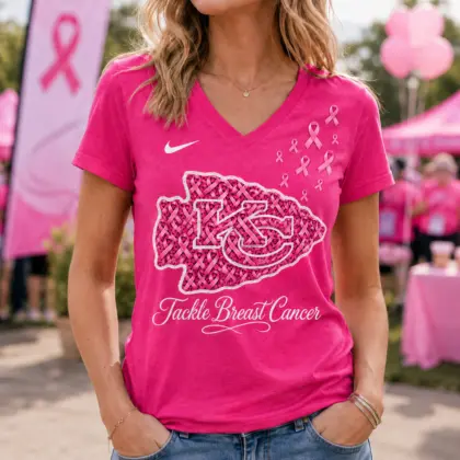 Kansas City Chiefs | Premium NFL Tackle Breast Cancer V-neck NY