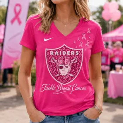 Las Vegas Raiders | Premium NFL Tackle Breast Cancer V-neck NY