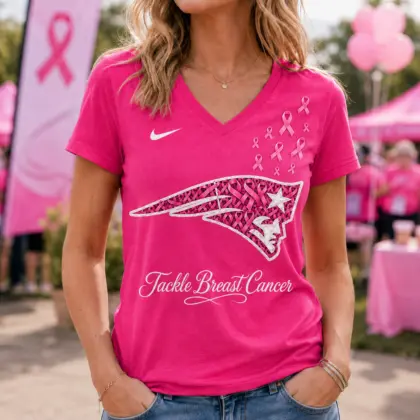 New England Patriots | Premium NFL Tackle Breast Cancer V-neck NY