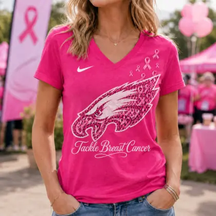 Philadelphia Eagles | Premium NFL Tackle Breast Cancer V-neck NY