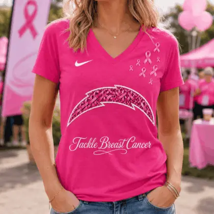 Los Angeles Chargers | Premium NFL Tackle Breast Cancer V-neck NY