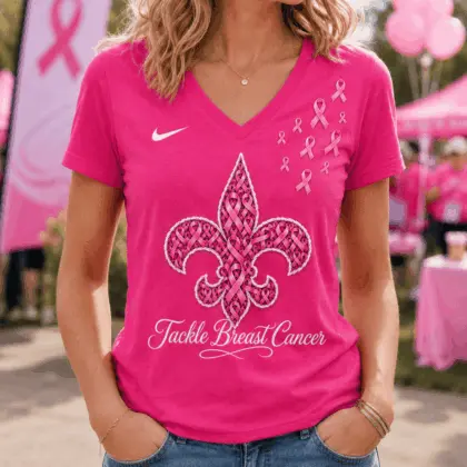 New Orleans Saints | Premium NFL Tackle Breast Cancer V-neck NY