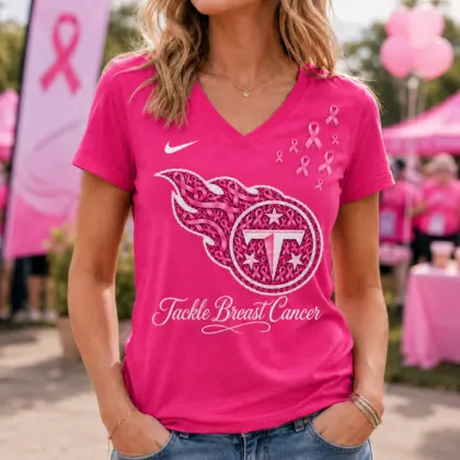 Tennessee Titans | Premium NFL Tackle Breast Cancer V-neck NY