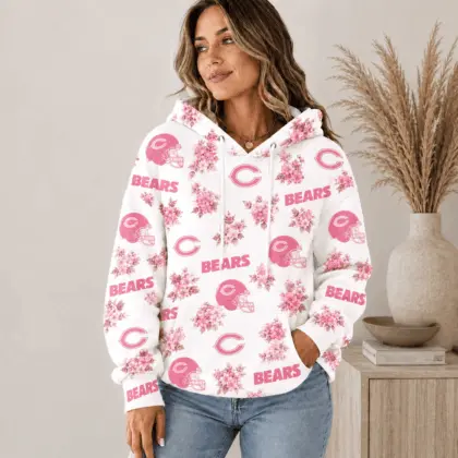 Chicago Bears | Premium NFL Pink Floral Team Pride Hoodie TD