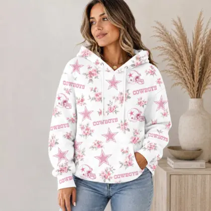 Dallas Cowboys | Premium NFL Pink Floral Team Pride Hoodie TD