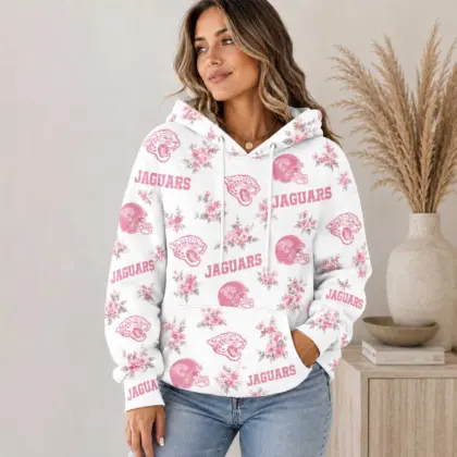 Jacksonville Jaguars | Premium NFL Pink Floral Team Pride Hoodie TD