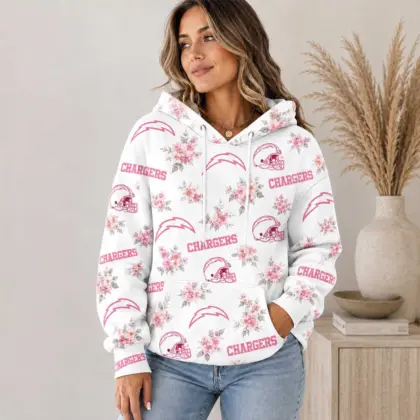 Los Angeles Chargers | Premium NFL Pink Floral Team Pride Hoodie TD