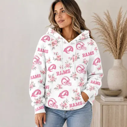 Los Angeles Rams | Premium NFL Pink Floral Team Pride Hoodie TD