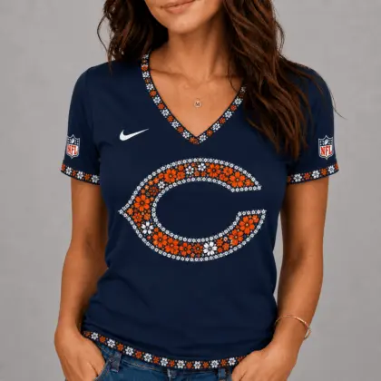 Chicago Bears | Premium NFL Flower Logo V-Neck NY