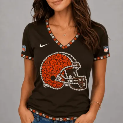 Cleveland Browns | Premium NFL Flower Logo V-Neck NY