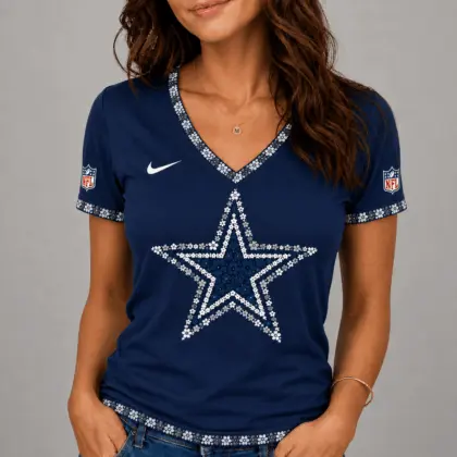 Dallas Cowboys | Premium NFL Flower Logo V-Neck NY