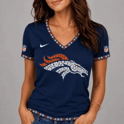 Denver Broncos | Premium NFL Flower Logo V-Neck NY