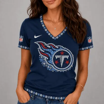 Tennessee Titans | Premium NFL Flower Logo V-Neck NY