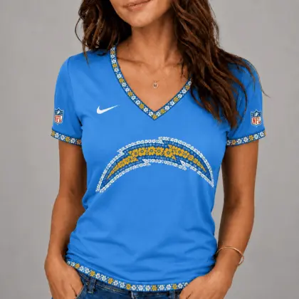 Los Angeles Chargers | Premium NFL Flower Logo V-Neck NY