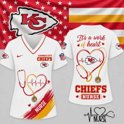Kansas City Chiefs | Premium NFL Nurse Work of Heart V-Neck Shirt NY
