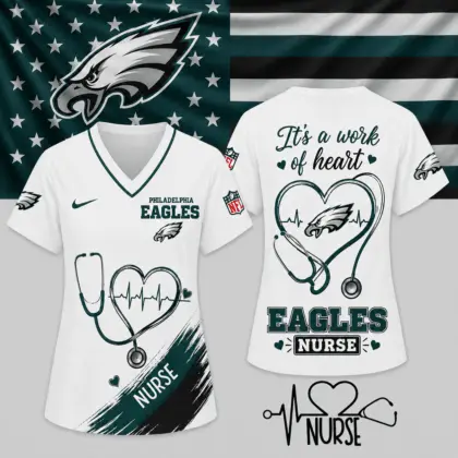 Philadelphia Eagles | Premium NFL Nurse Work of Heart V-Neck Shirt NY