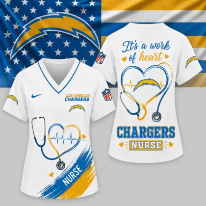 Los Angeles Chargers | Premium NFL Nurse Work of Heart V-Neck Shirt NY