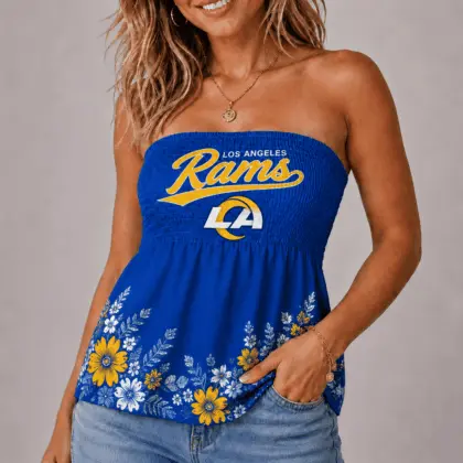 Los Angeles Rams | Premium NFL Floral Strapless Top Long Sleeveless NY