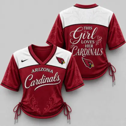 Arizona Cardinals | Premium NFL This Girl Loves Game Day Women Lace-Up Jersey TD