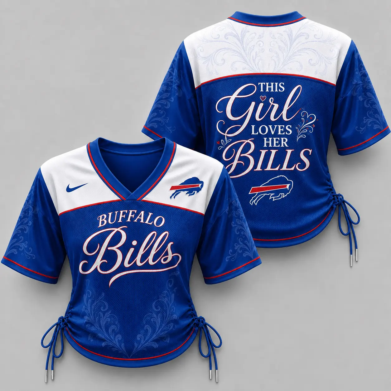 Buffalo Bills | Premium NFL This Girl Loves Game Day Women Lace-Up Jersey TD