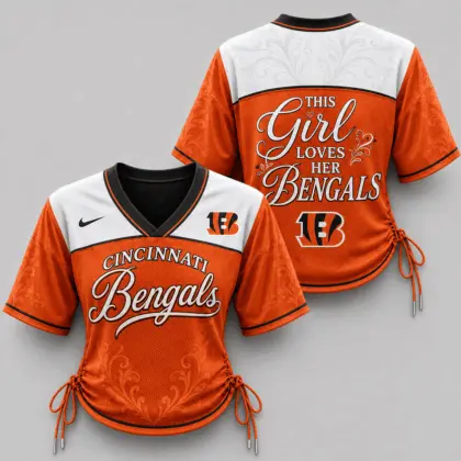 Cincinnati Bengals | Premium NFL This Girl Loves Game Day Women Lace-Up Jersey TD
