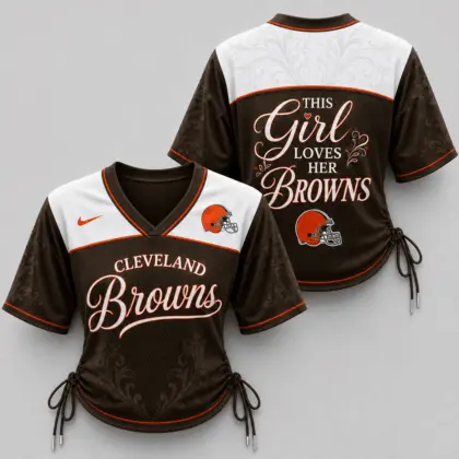 Cleveland Browns | Premium NFL This Girl Loves Game Day Women Lace-Up Jersey TD
