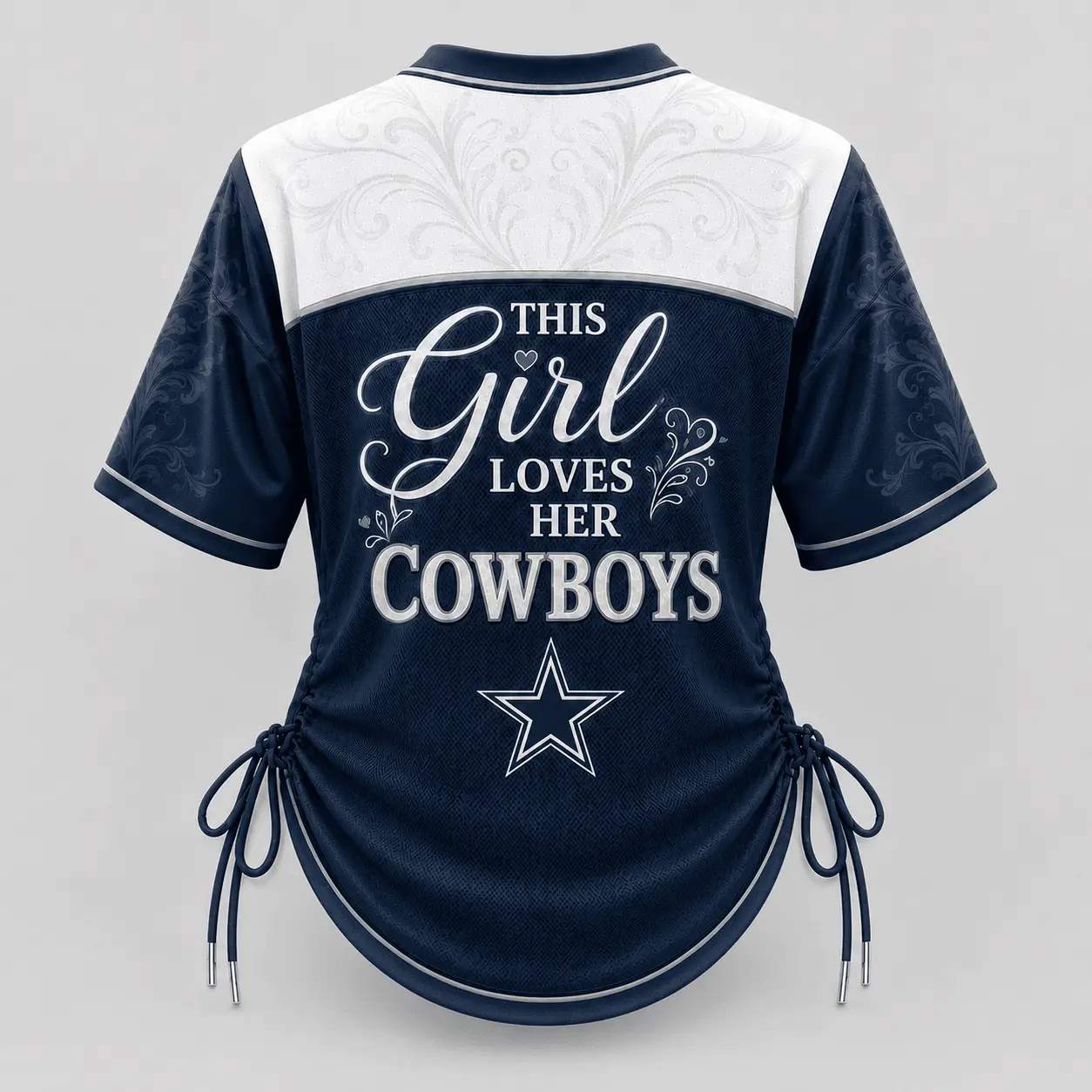Dallas Cowboys | Premium NFL This Girl Loves Game Day Women Lace-Up Jersey TD - Image 3