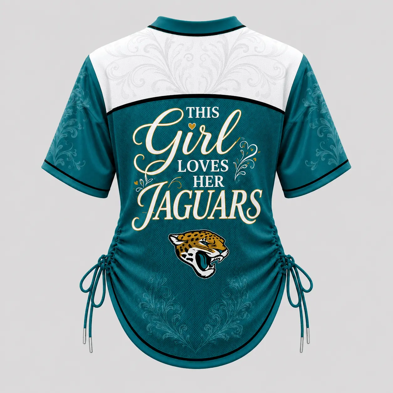 Jacksonville Jaguars | Premium NFL This Girl Loves Game Day Women Lace-Up Jersey TD - Image 3