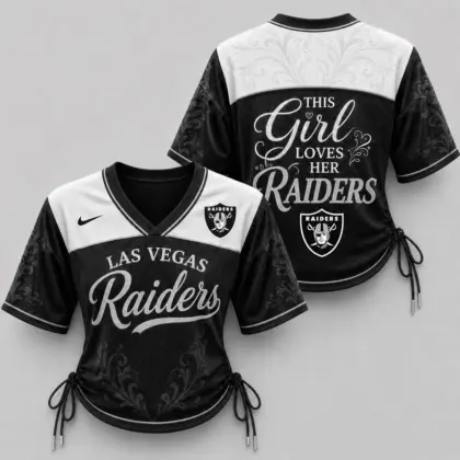 Las Vegas Raiders | Premium NFL This Girl Loves Game Day Women Lace-Up Jersey TD