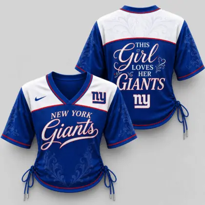 New York Giants | Premium NFL This Girl Loves Game Day Women Lace-Up Jersey TD