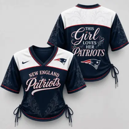 New England Patriots | Premium NFL This Girl Loves Game Day Women Lace-Up Jersey TD