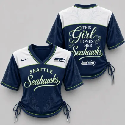 Seattle Seahawks | Premium NFL This Girl Loves Game Day Women Lace-Up Jersey TD