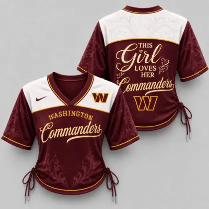 Washington Commanders | Premium NFL This Girl Loves Game Day Women Lace-Up Jersey TD