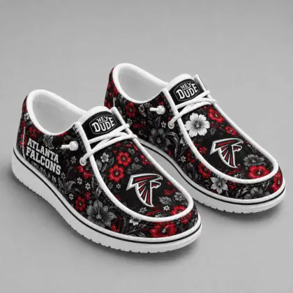 Atlanta Falcons | Premium NFL Team Colors Floral Loafer Shoes TD
