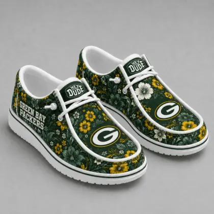 Green Bay Packers | Premium NFL Team Colors Floral Loafer Shoes TD