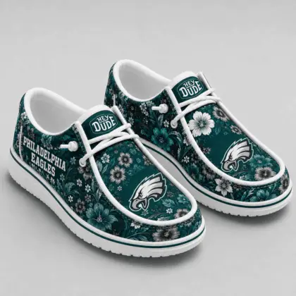 Philadelphia Eagles | Premium NFL Team Colors Floral Loafer Shoes TD