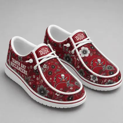 Tampa Bay Buccaneers | Premium NFL Team Colors Floral Loafer Shoes TD