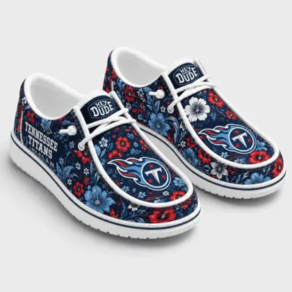Tennessee Titans | Premium NFL Team Colors Floral Loafer Shoes TD