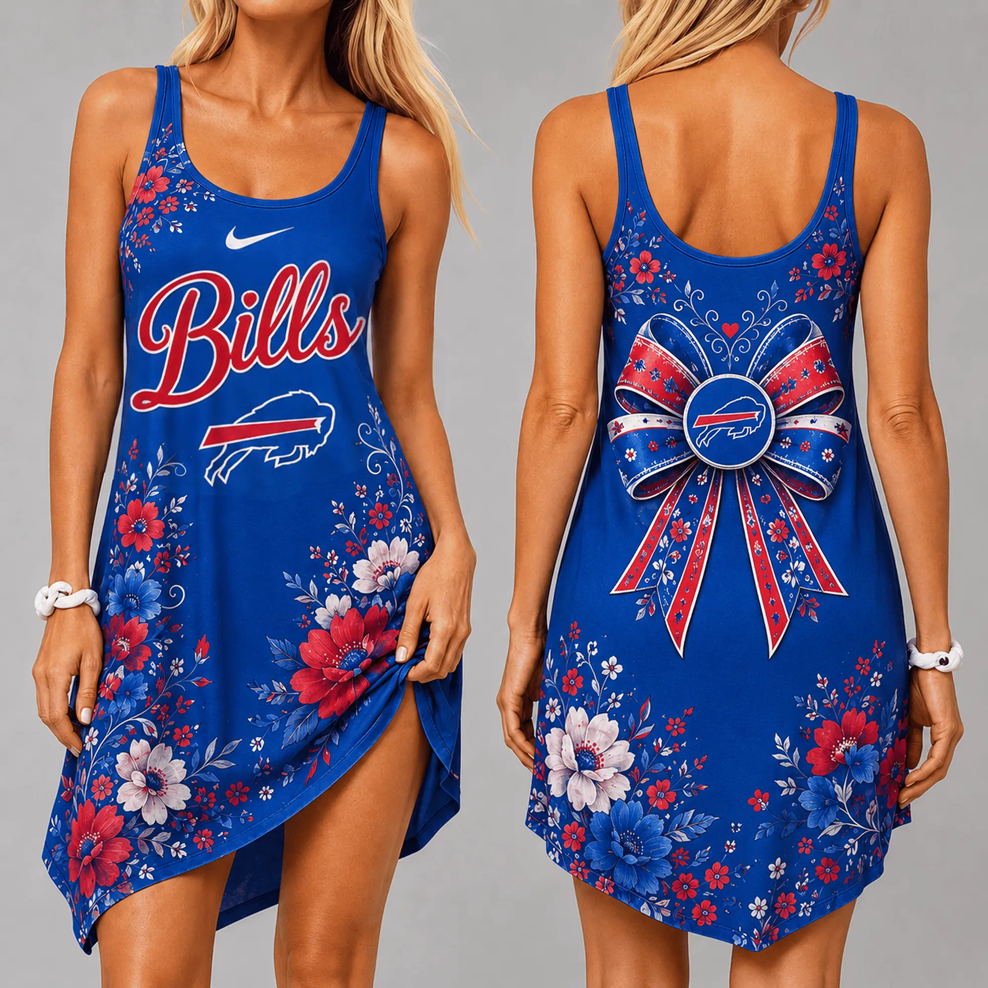 Buffalo Bills | Premium NFL Floral Women’s Sleeveless Cami Dress NY