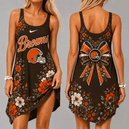 Cleveland Browns | Premium NFL Floral Women’s Sleeveless Cami Dress NY