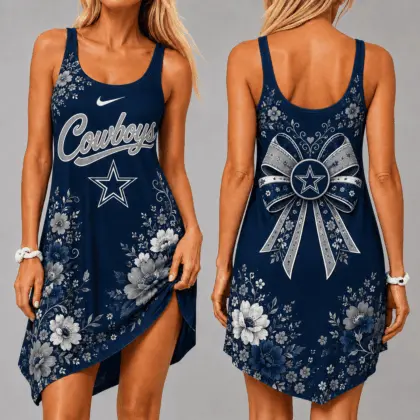 Dallas Cowboys | Premium NFL Floral Women’s Sleeveless Cami Dress NY