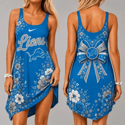 Detroit Lions | Premium NFL Floral Women’s Sleeveless Cami Dress NY